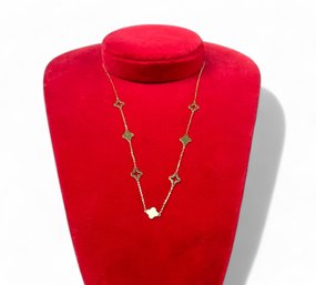14kt Gold Van Cleef Style Clover Necklace