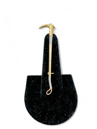 14kt Gold And Sterling Riding Crop Pin