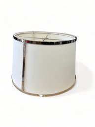 Willims Sonoma Chrome And White Linen Ceiling Pendant With All Pieces, New In Box