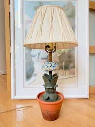 WHIMSICLE TABLE LAMP With POTTED HYDRANGEA MOTIF