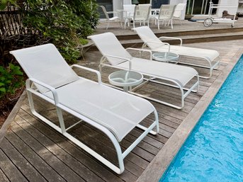 (3) WOODARD DELUXE ALUMINUM CHAISE LOUNGES
