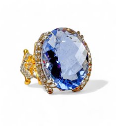 Sterling Silver And Faceted Stone Cocktail Ring