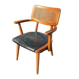 Mid Century Boling 'Changebak' Arm Chair, In Walnut And Cane Back