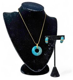 Jacqueline Kennedy Onasis Kamrose And Cross Necklace And Earrings Set