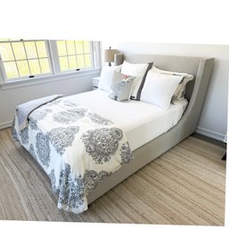 QUEEN UPHOLSTERED BED With BEDDRESSINGS