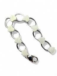 Sterling Silver Tiffany & Co. Style Heart And Puff Link Bracelet