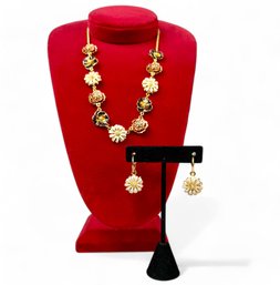 Metropolitan Museum Of Art Gold And Enamel Floral Set