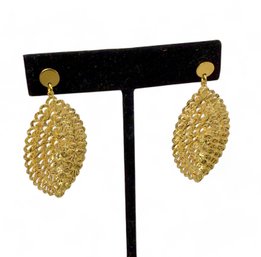 Sterling And Vermeil Italian Flake Earrings