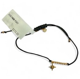 14kt Yellow Gold Star Charm Rope Bracelet, New With Tags