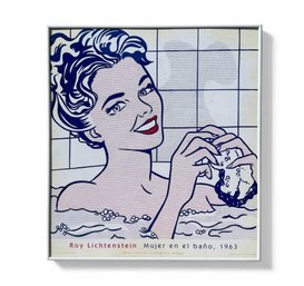 ROY LICHTENSTEIN 'MUJER EN EL BANO' MUSEO THYSSEN 1963 FRAMED POSTER
