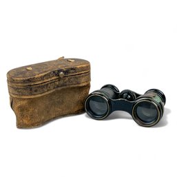 Opera Glasses In Original Leather And Satin Case