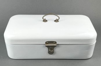 Antique German White Enamel Bakers Pastry Box