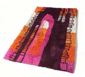 80 X 57' Mid Century Modern Multi Color Rya Shag Rug