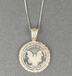 .999 Pure Silver Millennium Eagle Coin And Pendant With Box Chain