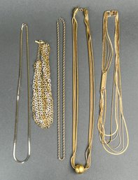 Vintage Gold Tone Costume Necklaces, Monet, Napier, Etc.