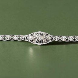 14kt White Gold And Diamond Filigree Bracelet