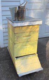 One Beekeepers Beehive Box And Smoker