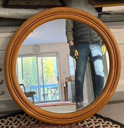 24' Round Rattan Wall Mirror