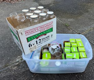 Ball Jars And Tops For Canning Food Plus Plant Grow Covering