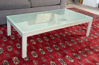 Modern Aluminum And Glass Coffee Table