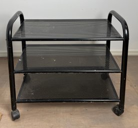 Three Tier Black Art Cart On Wheels