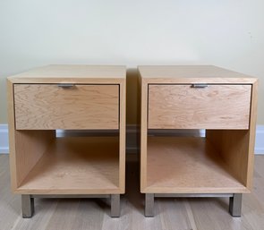 Room And Board Maple Wood, One Drawer Nightstands