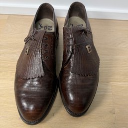 Men's Golf Shoes In Brown Lizard Size 10