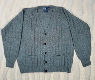 Vintage Polo Ralph Lauren Hand Knit Wool Cardigan, Men's XL