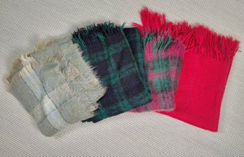 4 Quality Mohair Throw Blankets In Plaid