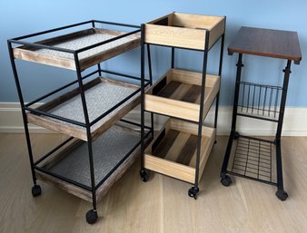 Three Side Table Carts On Wheels