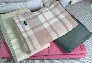 Four Quality Wool Blankets, Ralph Lauren, BVT And John Atkinson