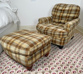 Robin Bruce Easy Chair And Ottoman In Plaid