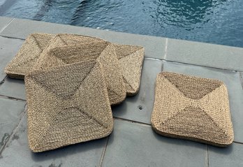 Woven Reed Sitting Cushions, 6pcs