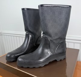 Gucci Logo Faux Fur Lined Rain Boots Womens Size 8
