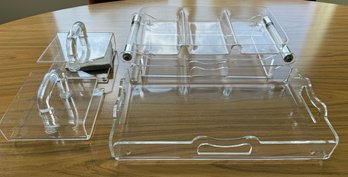 Lucite Table Top Trays And Napkin Holders