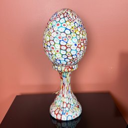 Murano MIllefiori Egg Shaped Art Glass Table Lamp