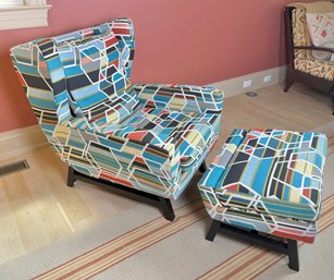 Ted Boerner Arm Chair And Ottoman