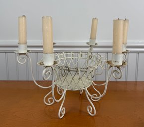 Vintage 6 Candle Metal And Wire Candelabra