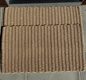 Pair Of Woven Nylon Door Mats In Tan