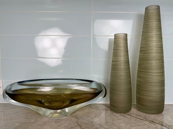 Art Glass Vases, Signed