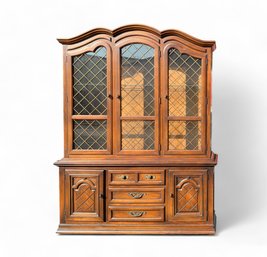 Drexel Walnut Breakfront Cabinet, From The Country Estate Collection