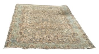 Wool Rug In Off White And Blues 16' X 10'