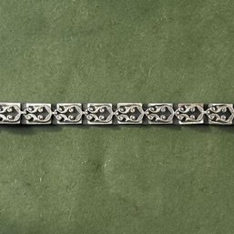 Elegant Art Nouveau Link Sterling SIlver Bracelet By Danecraft Felch & Co
