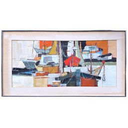 MAXWELL DESSER (1909-1999) 'HARBOR PATTERNS #47', ACRYLIC ON BOARD 1981
