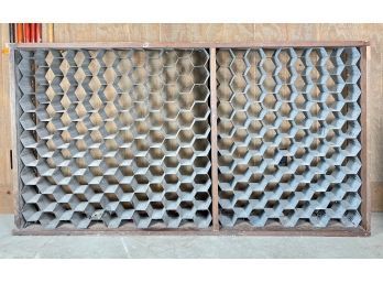 Custom Metal And Wood Wine Rack HoneyComb