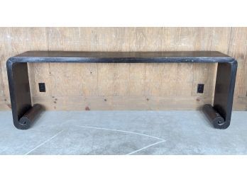Antique Asian Rosewood Long Console Or Entry Way Table, Stained Dark Brown Almost Black