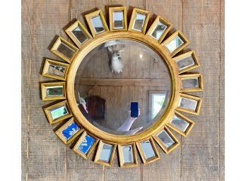 Art Deco Style Sunburst Glass Mirror