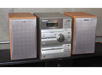 Sony Micro Hi-Fi Stereo System W/ Speakers – CD/Cassette/Radio