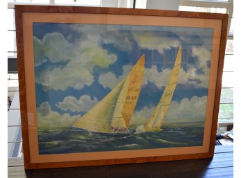 J. Bush, 'Stars & Stripes Vs. Kookaburra III,' 1987 America's Cup Watercolor