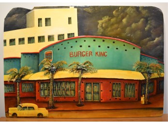 Miami Beach Decomania Burger King Painting On Board
